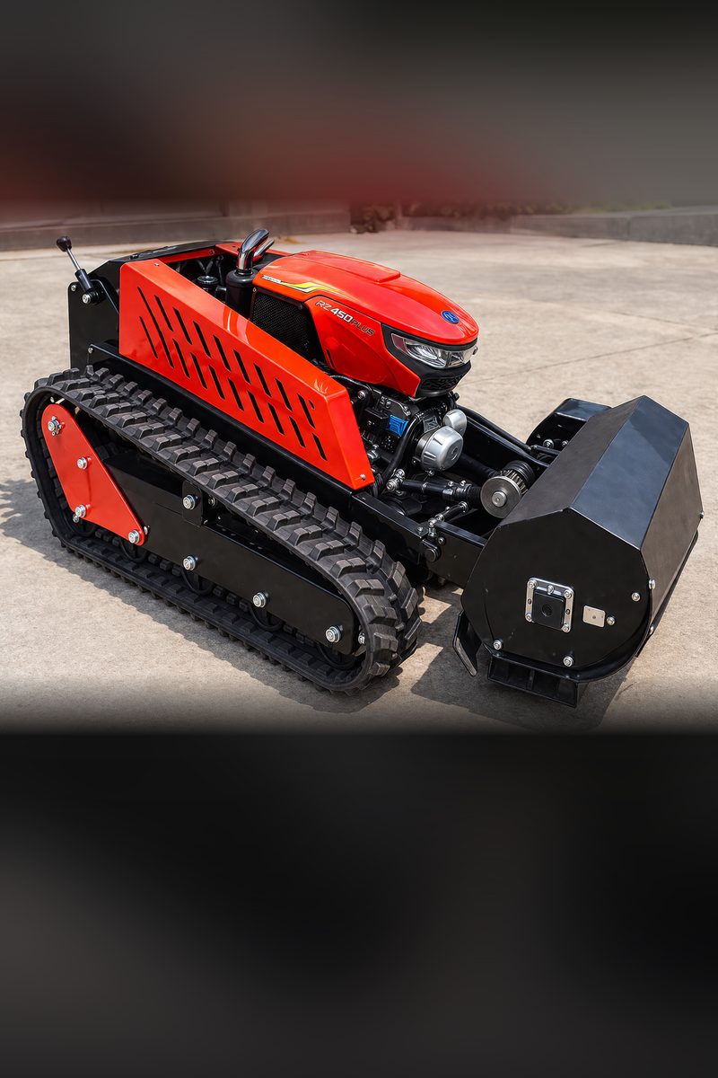 Красная гусеничная косилка RZ 450 Plus — импорт садовой и коммунальной техники